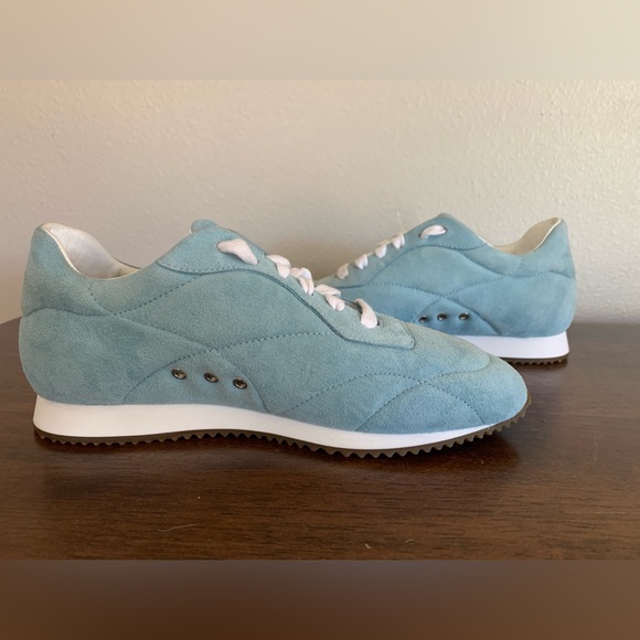 Sam Edelman Reve Women’s Trace Sea Blue Suede Running Sneaker 6 - leather - Picture 3 of 9